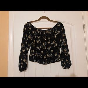 Black Floral Blouse